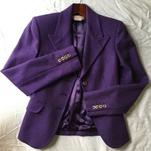 Michael Kors Purple Wool Jacket Blazer